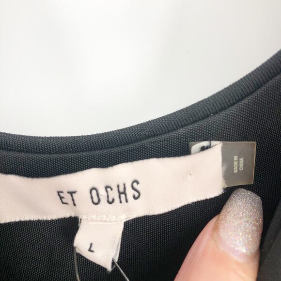 Et Ochs Women's Leonardo Mix Media Jumpsuit sz Large Black Wide Leg Tank NWOT - Picture 11 of 11